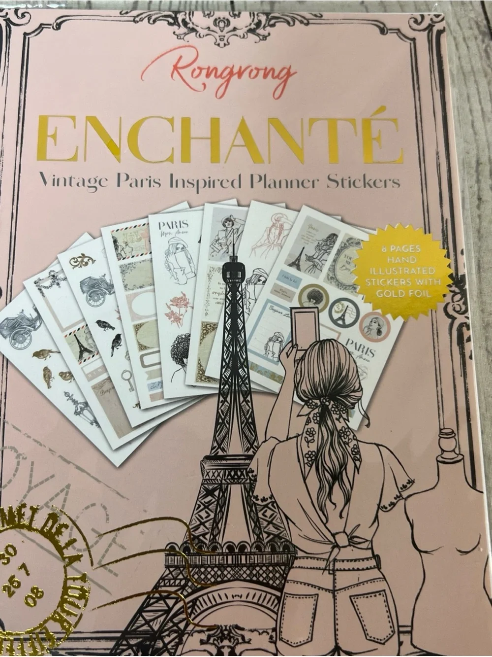 Rongrong Enchante Vintage Paris Inspired Planner Stickers 8 Pages